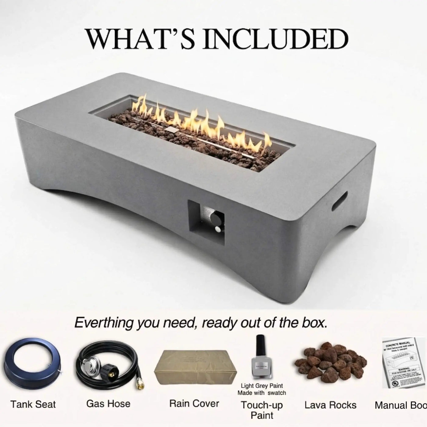 56-Inch 50K BTU Outdoor Modern Propane Fire Pit Table (SAK56830) by SAKSBY WHOLESALE