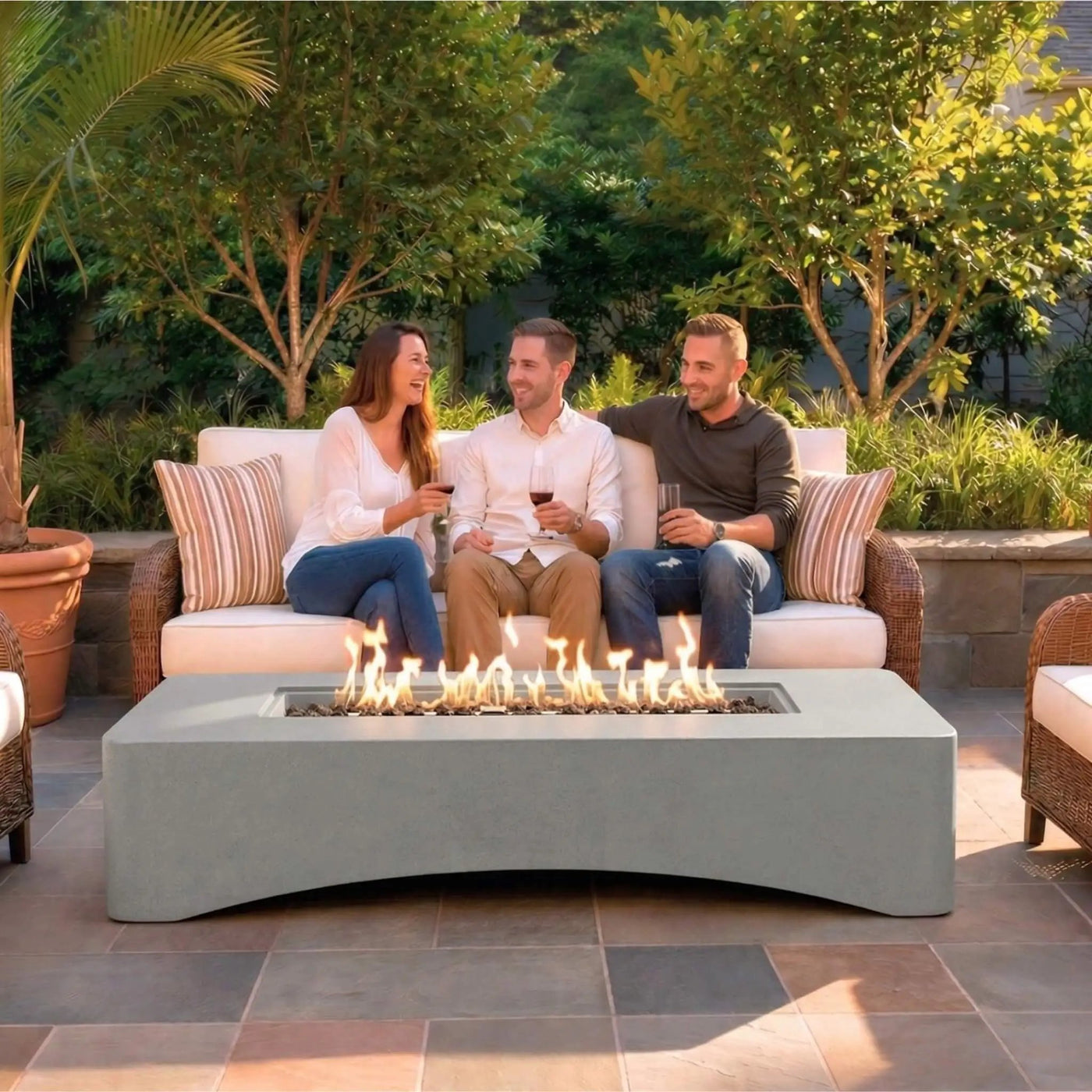 56-Inch 50K BTU Outdoor Modern Propane Fire Pit Table (SAK56830) by SAKSBY WHOLESALE