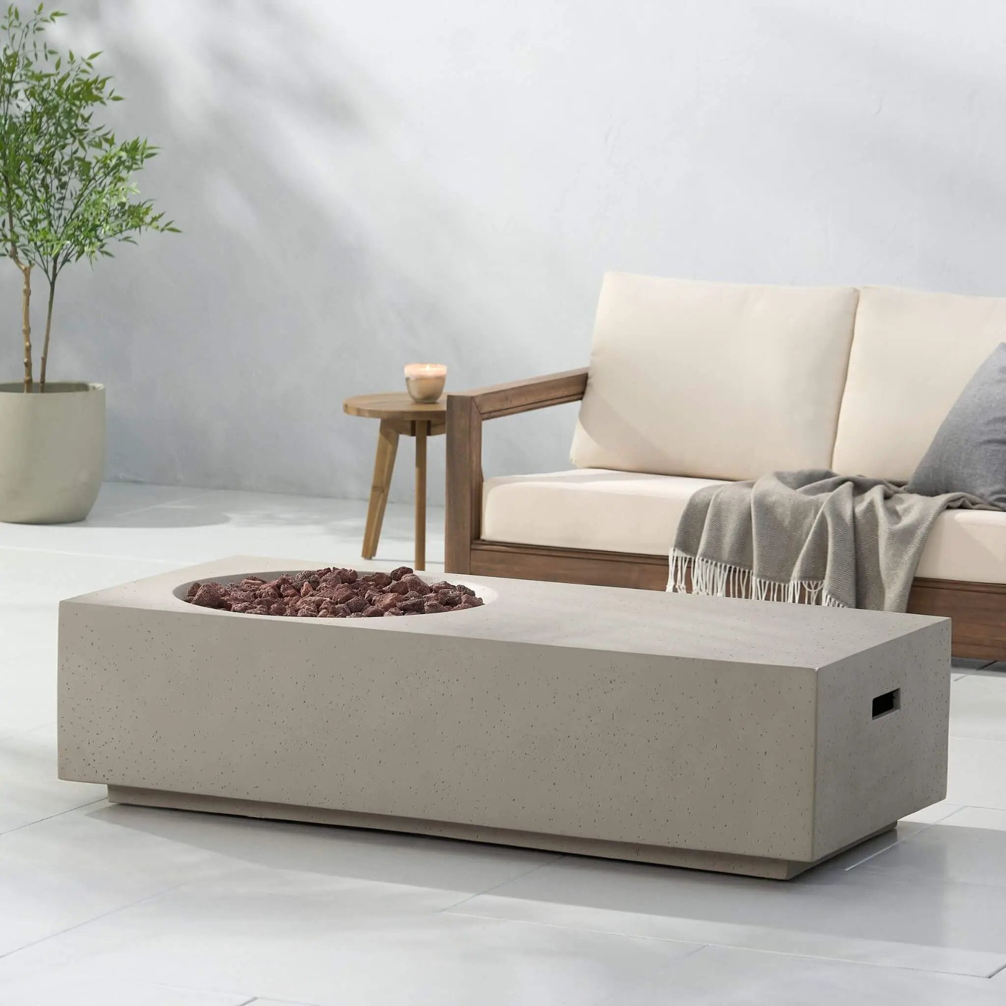 Alora Premium 56-Inch Modern 50K BTU MGO Fire Pit Coffee Table (SAK17643) by SAKSBY WHOLESALE