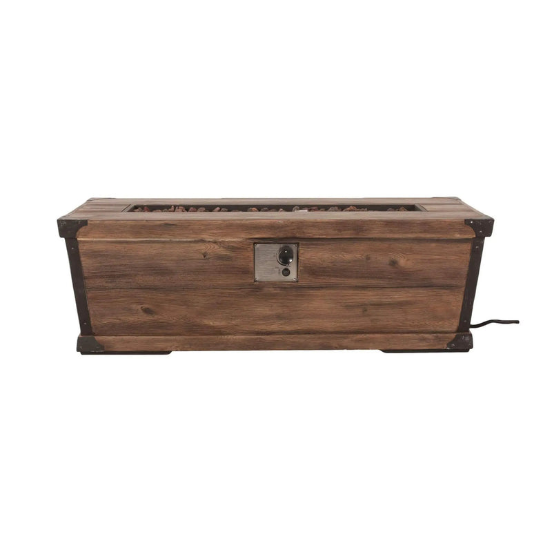 Alora 56-Inch Outdoor 50K BTU Wood Pattern Rectangle Gas Burning Fire Pit (SAK43681) by SAKSBY WHOLESALE