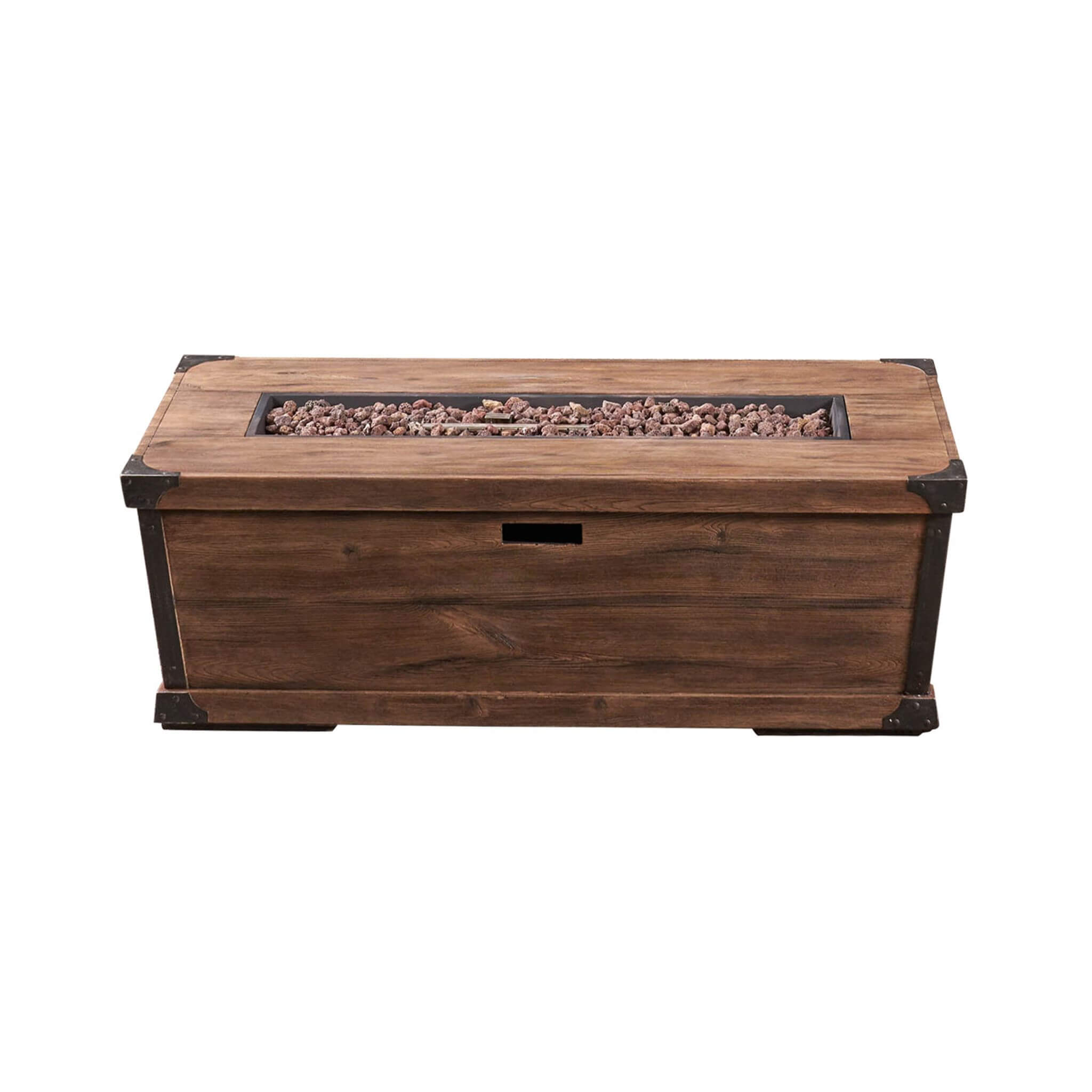 Alora 56-Inch Outdoor 50K BTU Wood Pattern Rectangle Gas Burning Fire Pit (SAK43681) by SAKSBY WHOLESALE