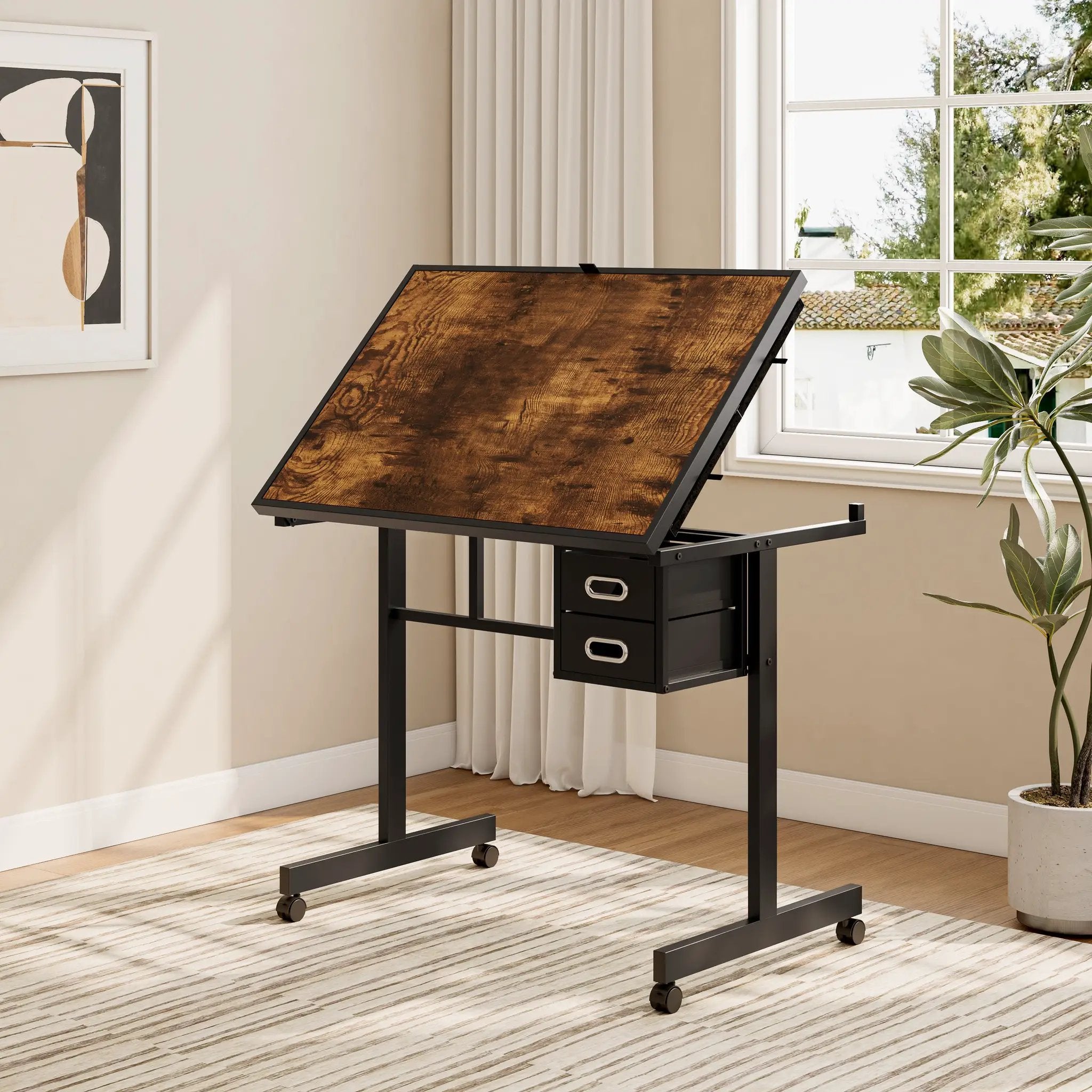 1000 Pieces Jigsaw Puzzle Metal Table with 4 Trays and 2 Drawers by HouseOfZazla