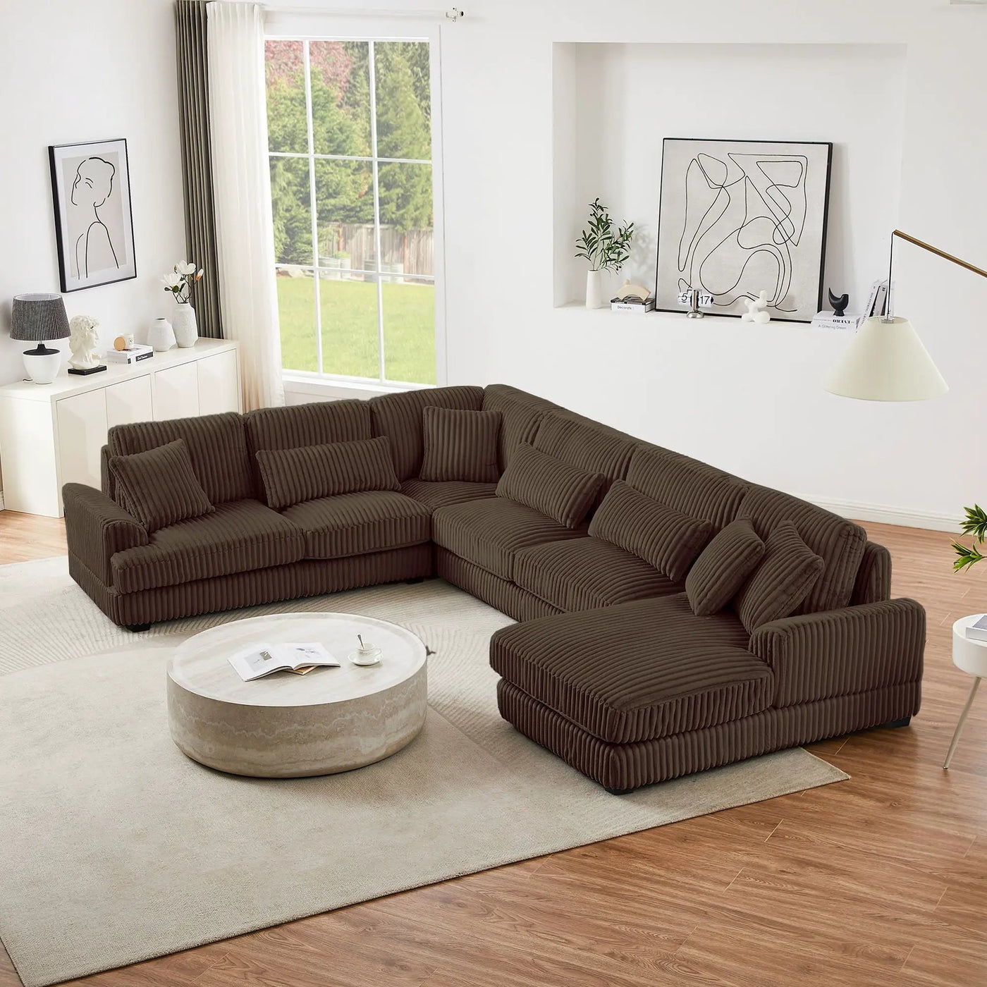 Oversized Sectional Sofa U - Shaped Sofa Couch Modern Sofa Upholstered In Soft With A Chaise Lounge For Living Room by HouseOfZazla
