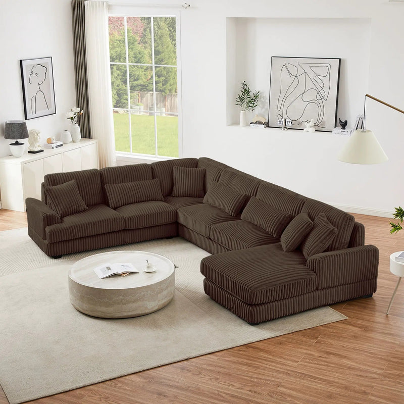 Oversized Sectional Sofa U - Shaped Sofa Couch Modern Sofa Upholstered In Soft With A Chaise Lounge For Living Room by HouseOfZazla