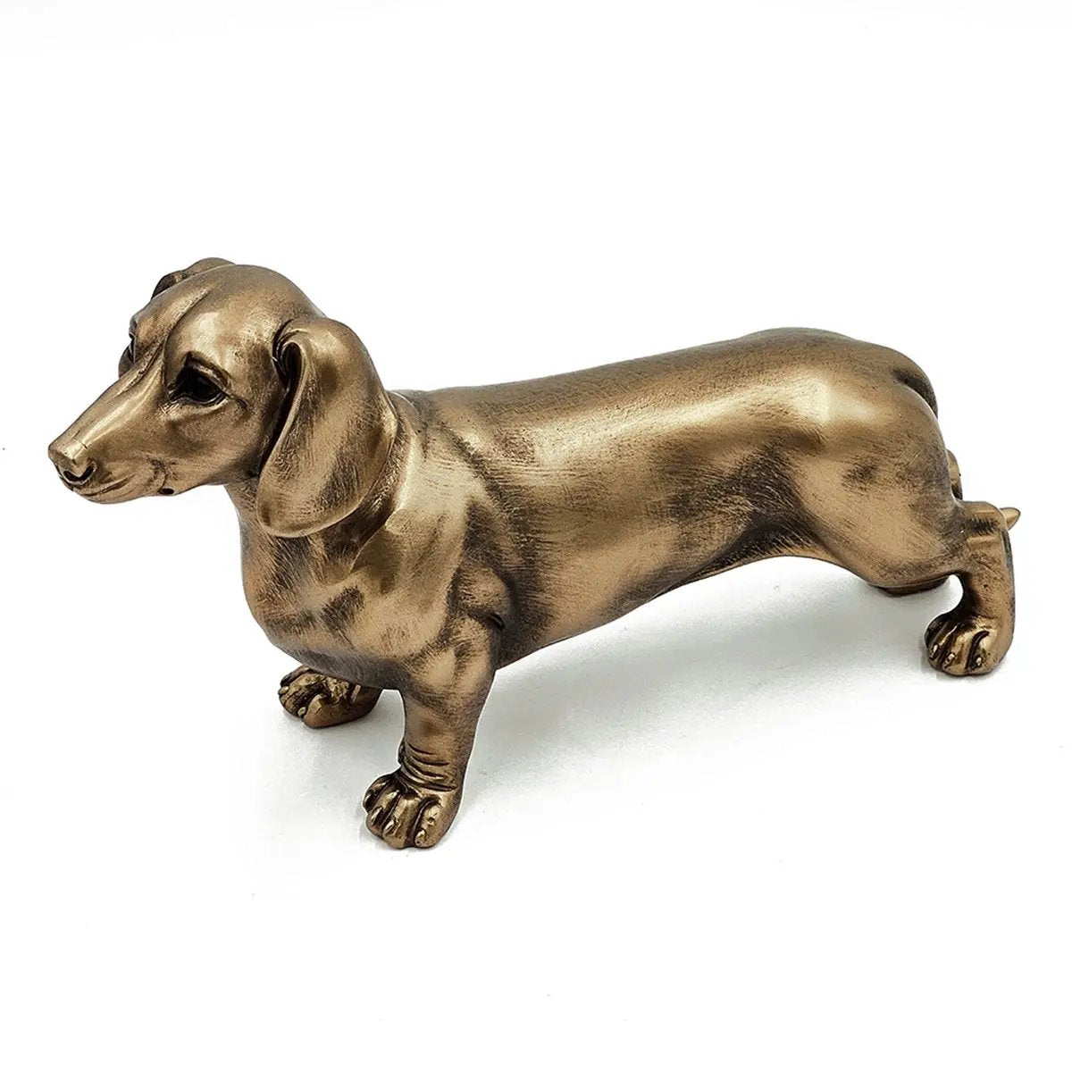 11.4x3.3x6.6' Lifelike Dachshund Figurine with Copper Finish by HouseOfZazla