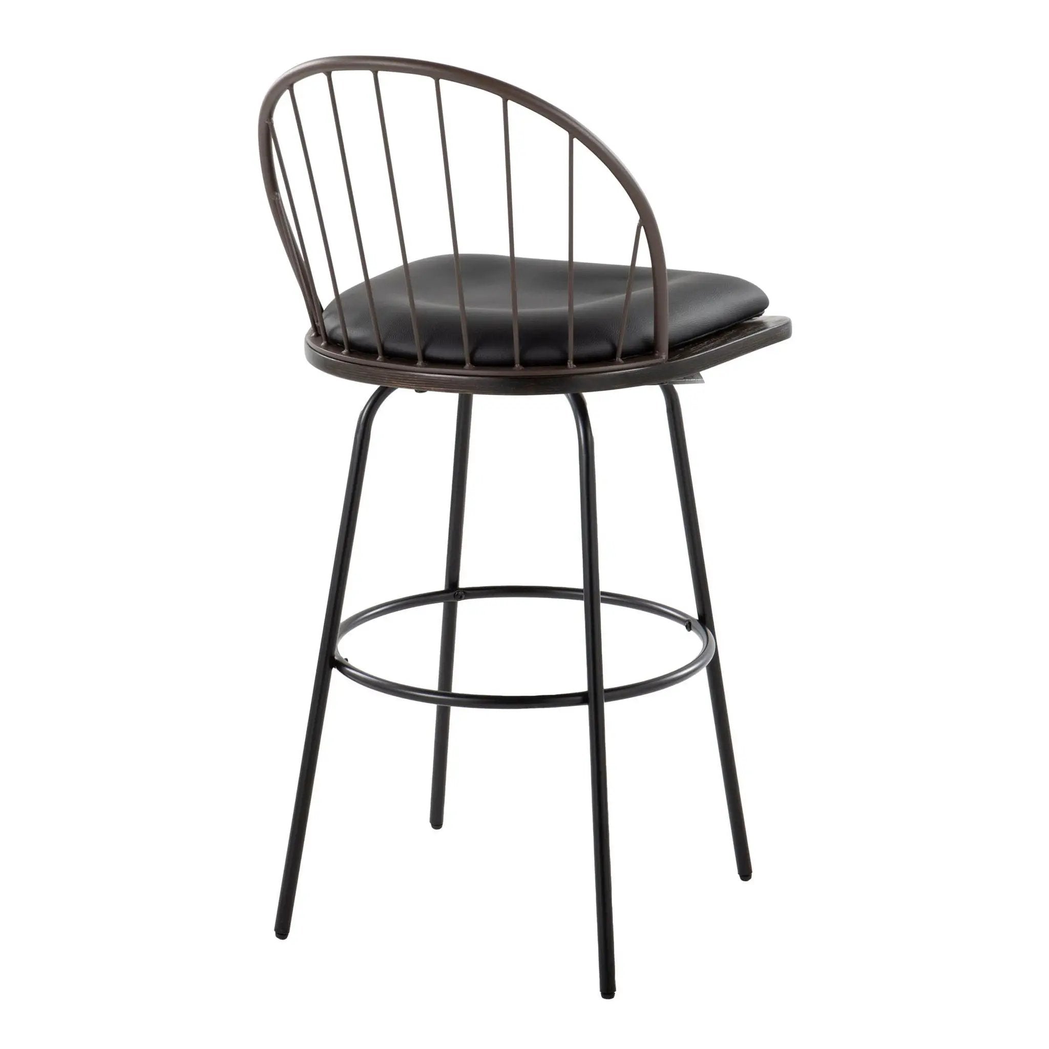 Riley - Claire Farmhouse Fixed Height Barstool With Swivel With Round Footrest (Set of 2) by Unique Piece Furniture