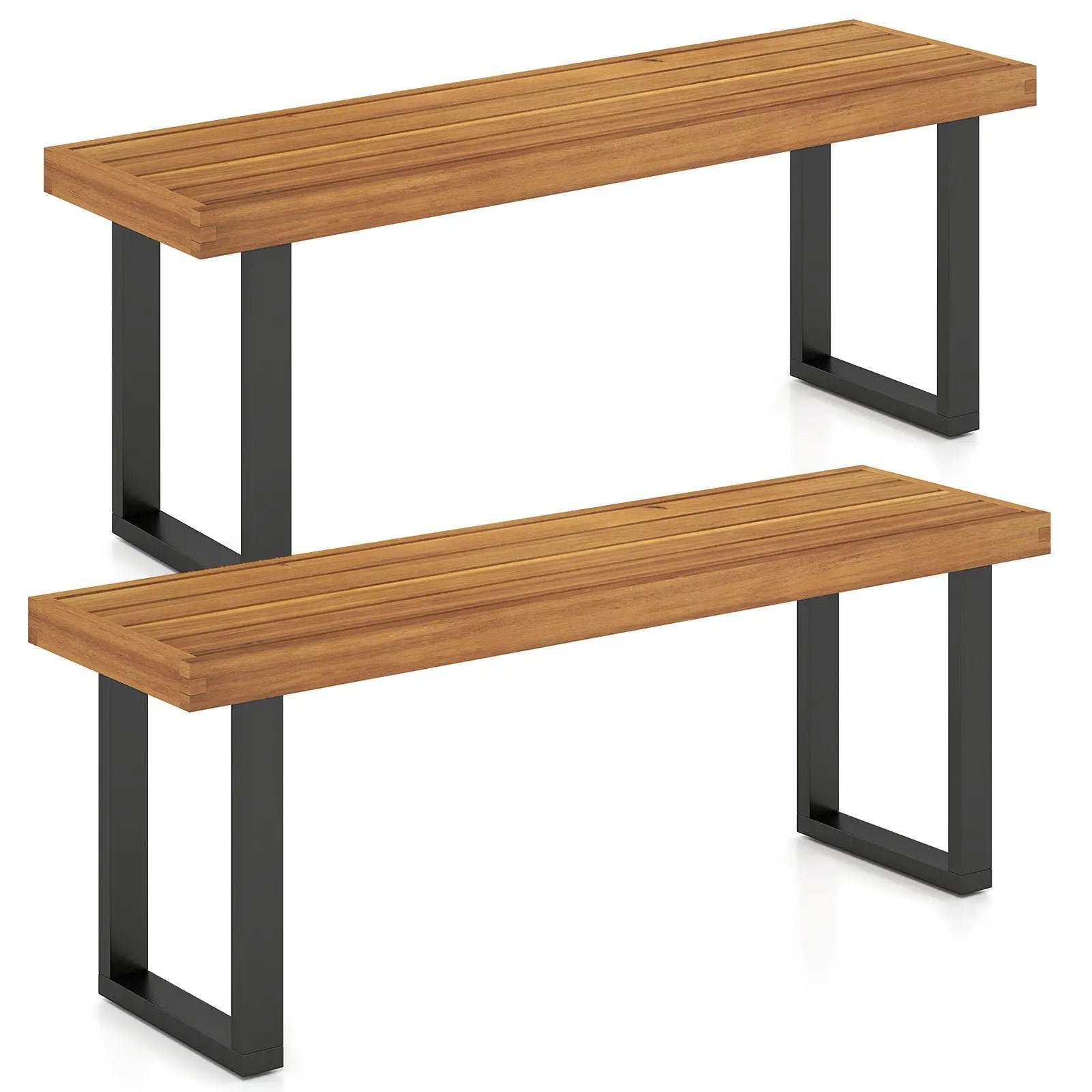 Acacia Wood Outdoor Bench 48 Inch Long Patio Dining Bench by DirectDeals