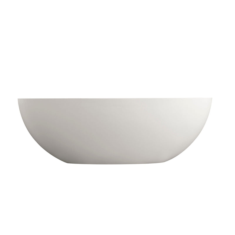 65.2" Freestanding Solid Surface Soaking Bathtub For Bathroom - Matte White by HouseOfZazla