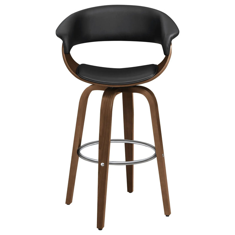 Swivel Bar Stool Elegant Design With Upholstery - Walnut