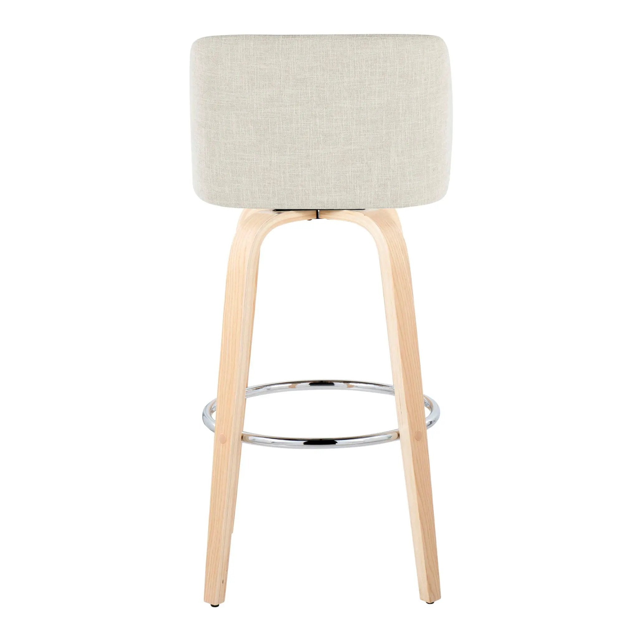 Toriano - Contemporary, Fixed Height Barstool Swivel & Round Footrest (Set of 2) by Unique Piece Furniture