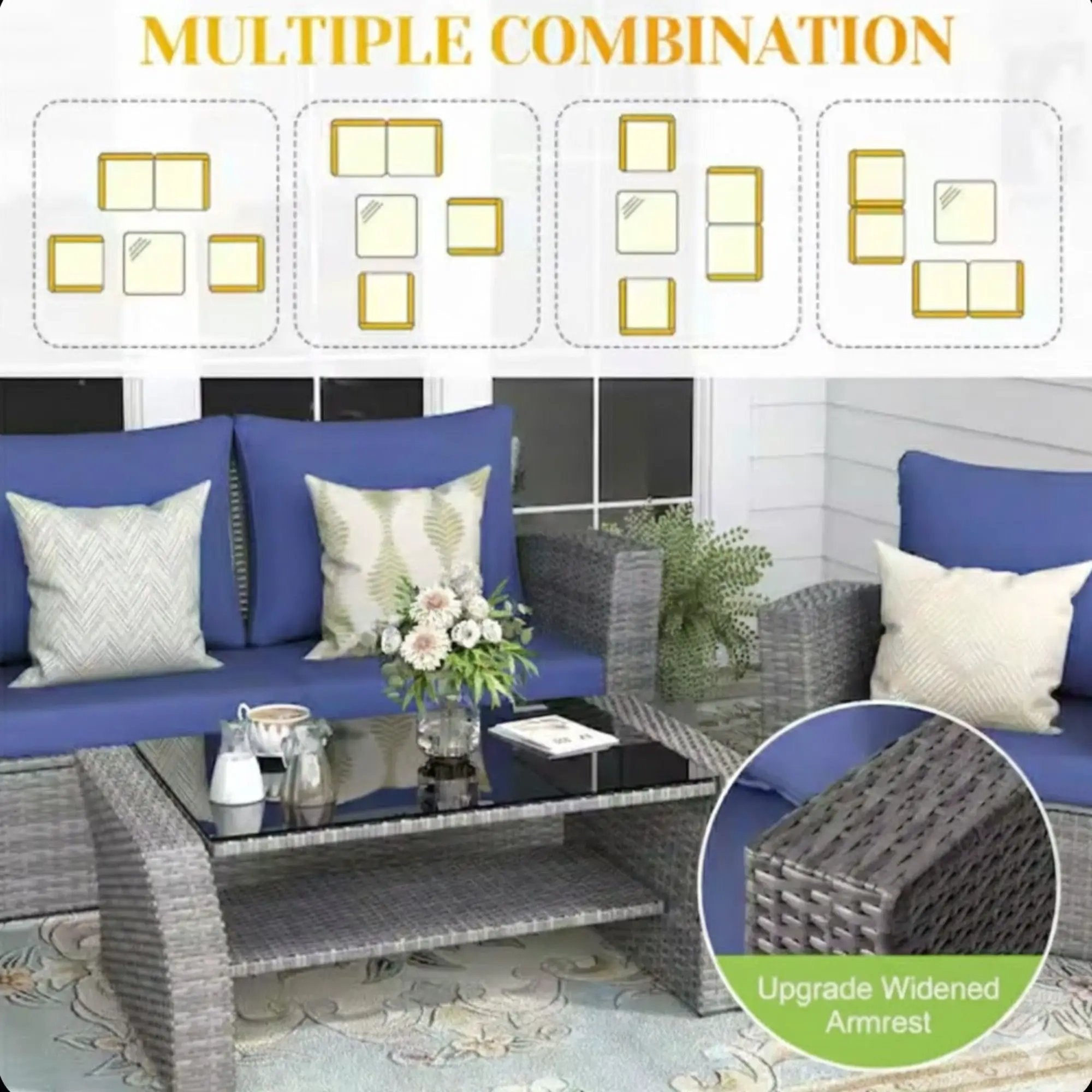 Modern Patio Set With Table And Cushions