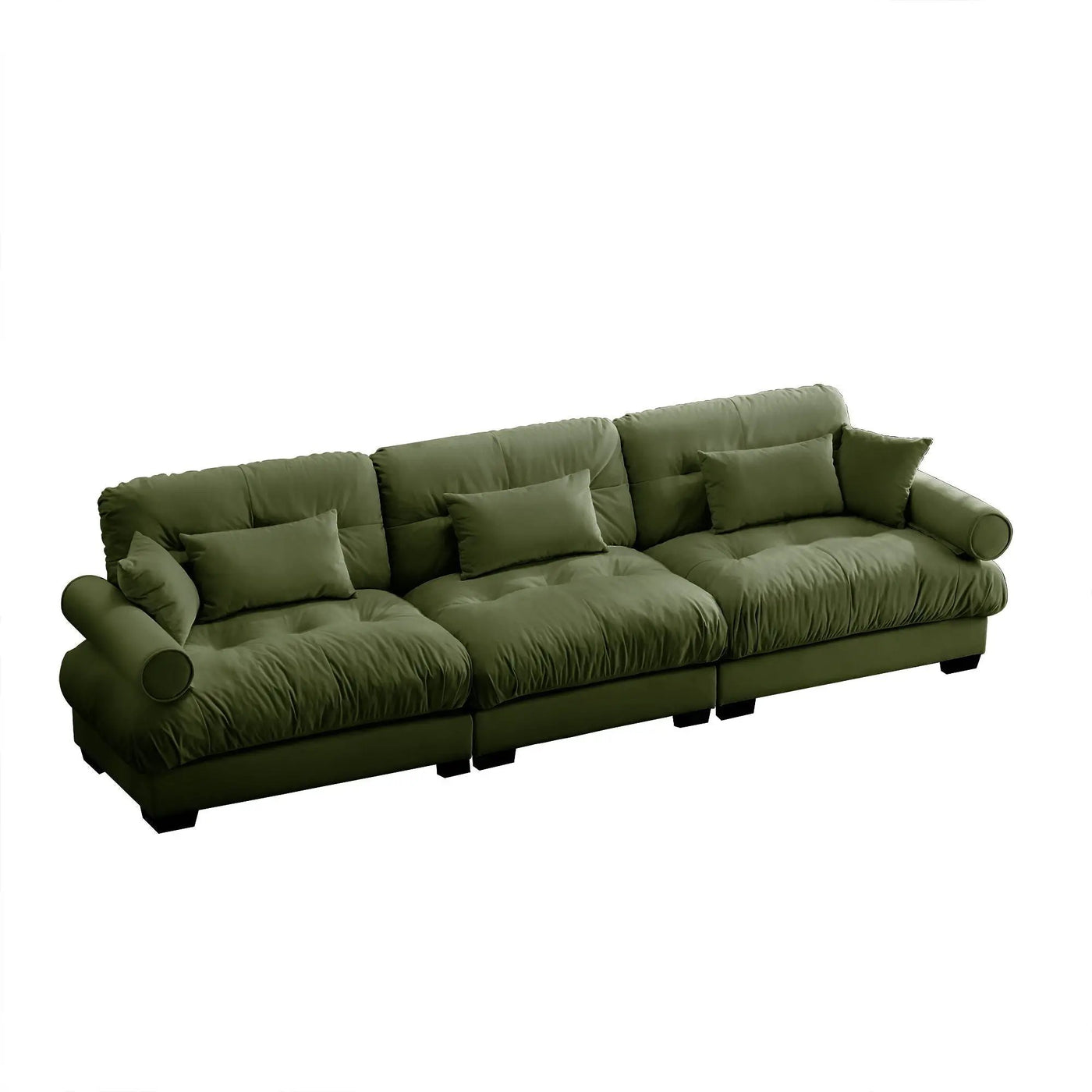 Modern Sofa With Bolstered Armrests And Pillows by Unique Piece Furniture