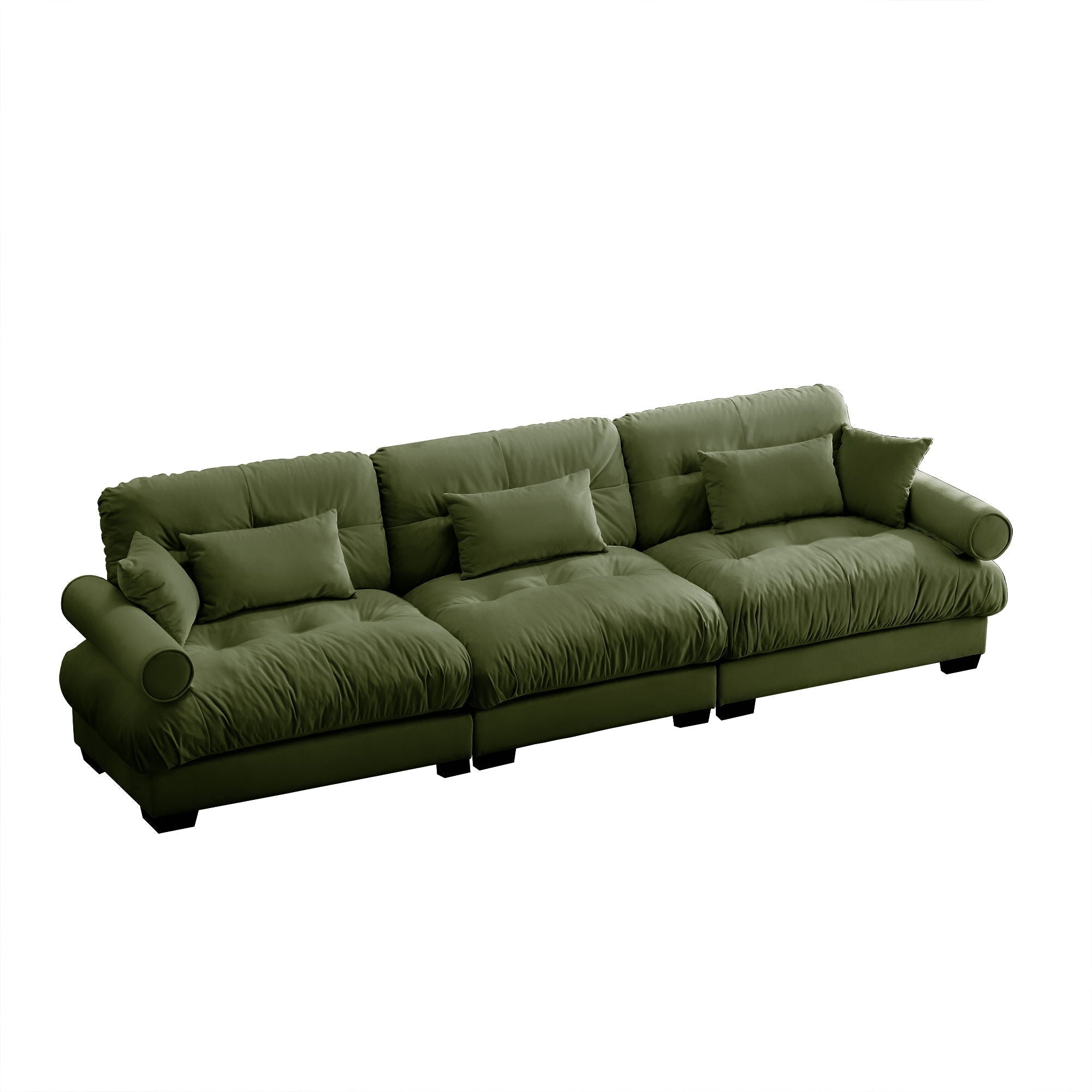 Modern Sofa With Bolstered Armrests And Pillows by Unique Piece Furniture