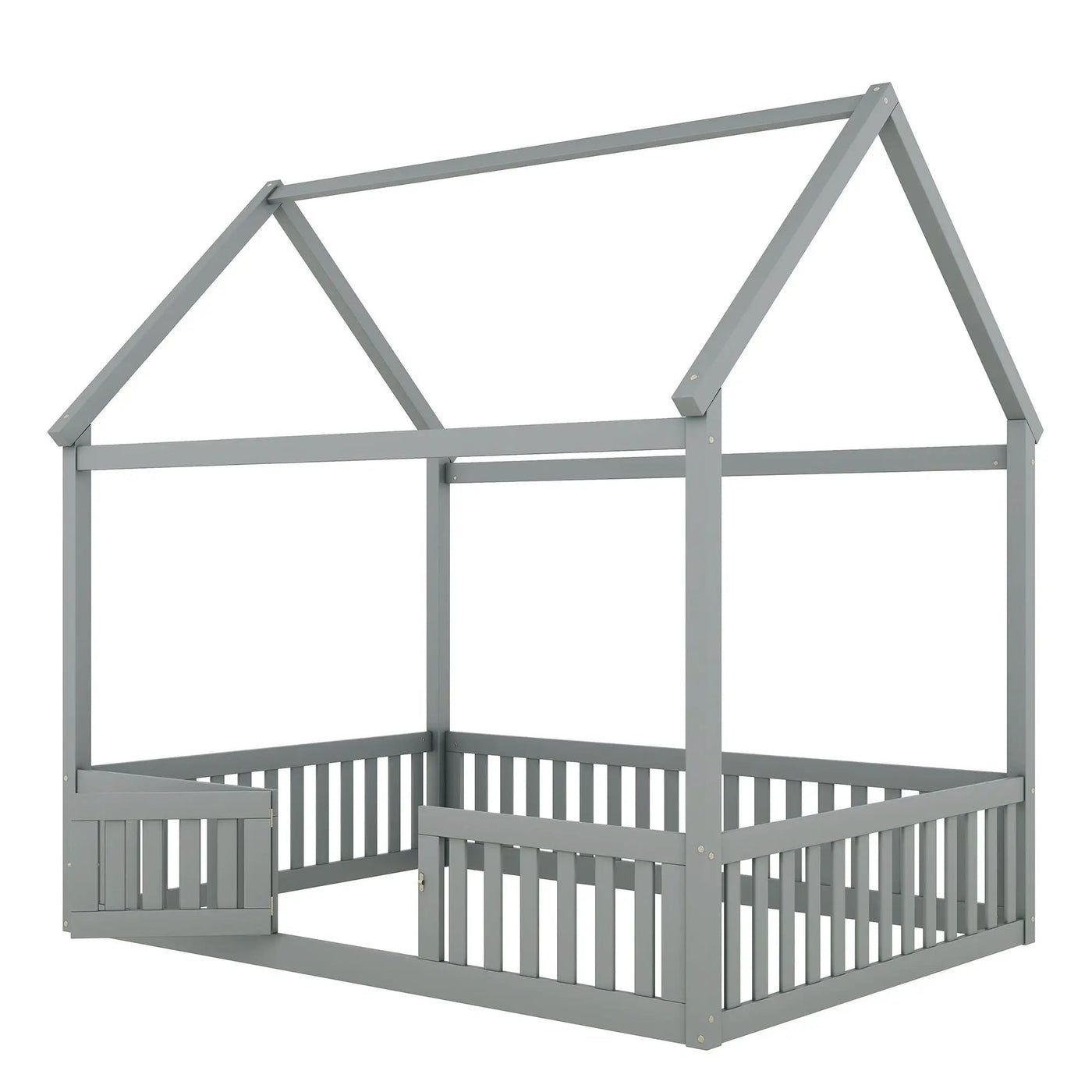 Wood House Bed With Fence And Door by Unique Piece Furniture