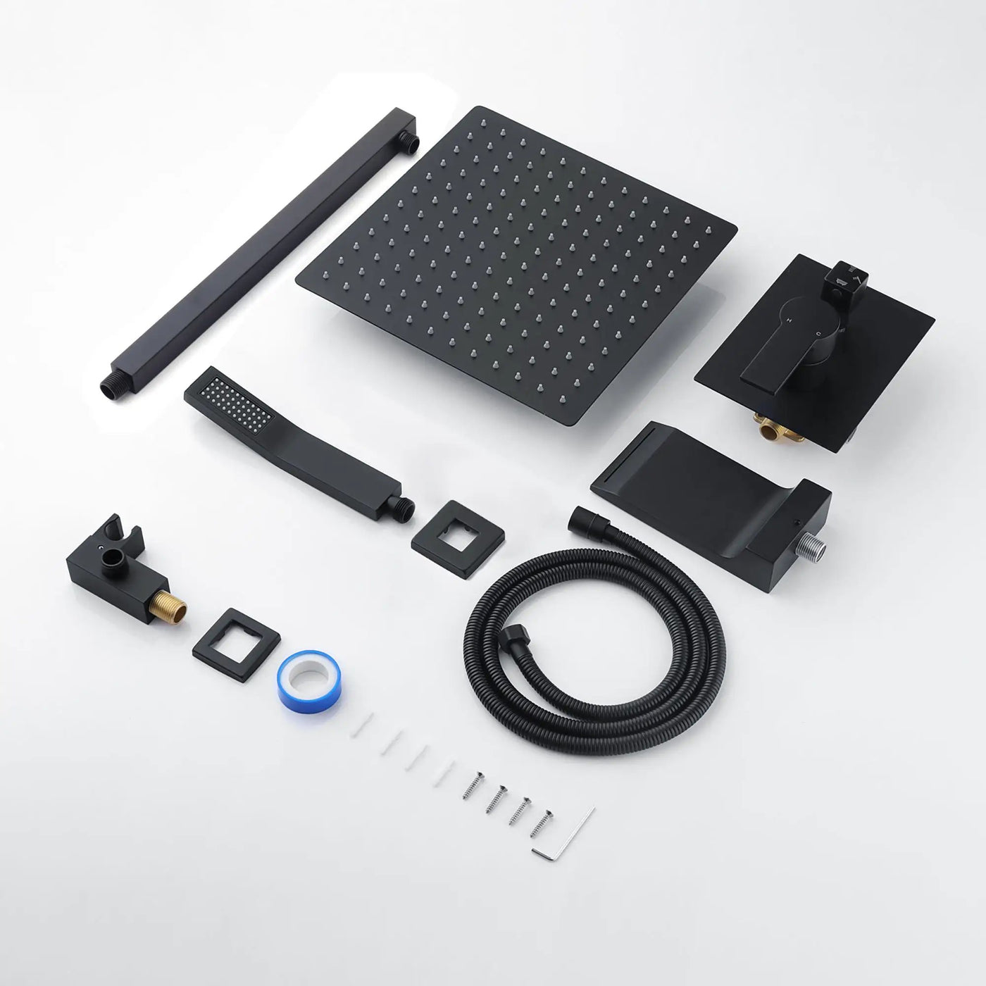 Tub Shower Faucet Set With 12" Rain Shower Head And Handheld Spray Combo by HouseOfZazla