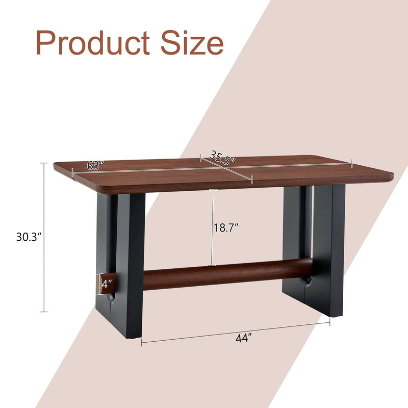 Compact Dining Table - Walnut / Black by Unique Piece Furniture