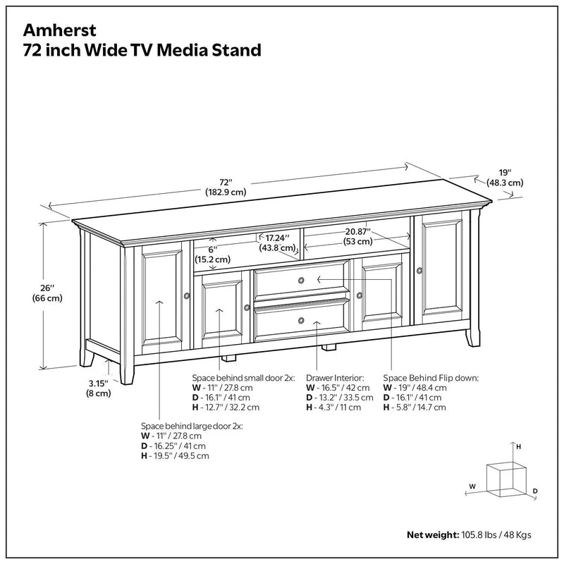 Amherst - TV Stand For TVs Up To 80" - Brown by HouseOfZazla