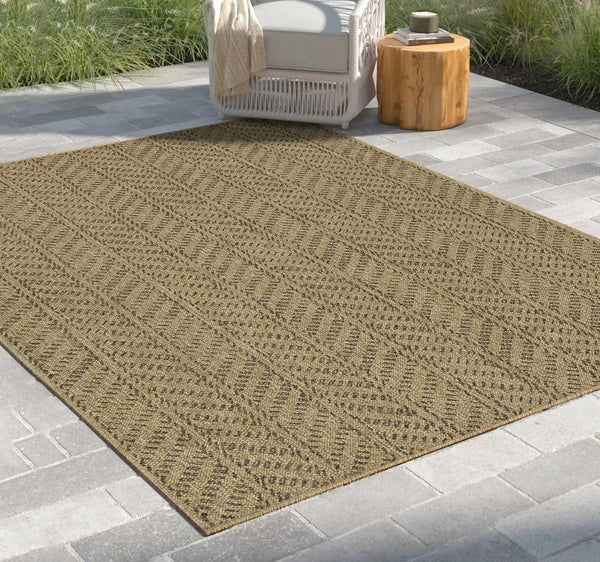 Earth GC_NTL1013 Jute/Mocha Indoor/Outdoor Area Rug