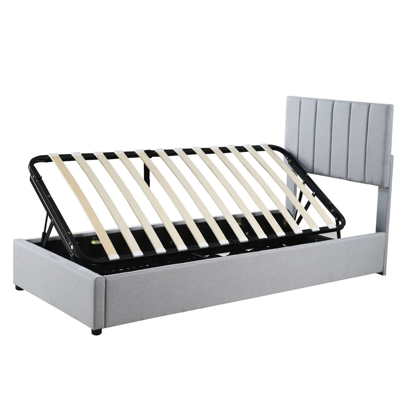 Upholstered Platform Bed With A Hydraulic Storage System by HouseOfZazla