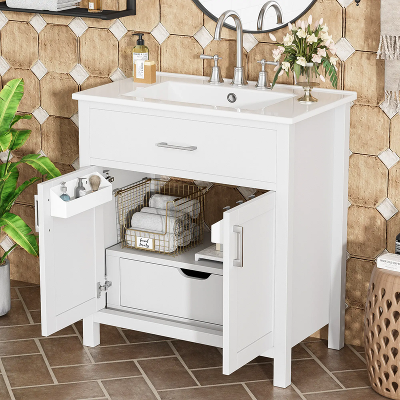 30-Inch Bathroom Vanity with Ceramic Sink and Ample Storage by HouseOfZazla
