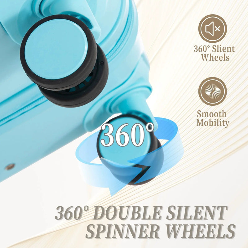 HIFINE Tourist 3-Piece ABS Spinner Wheel Luggage Set (Blue) by HouseOfZazla