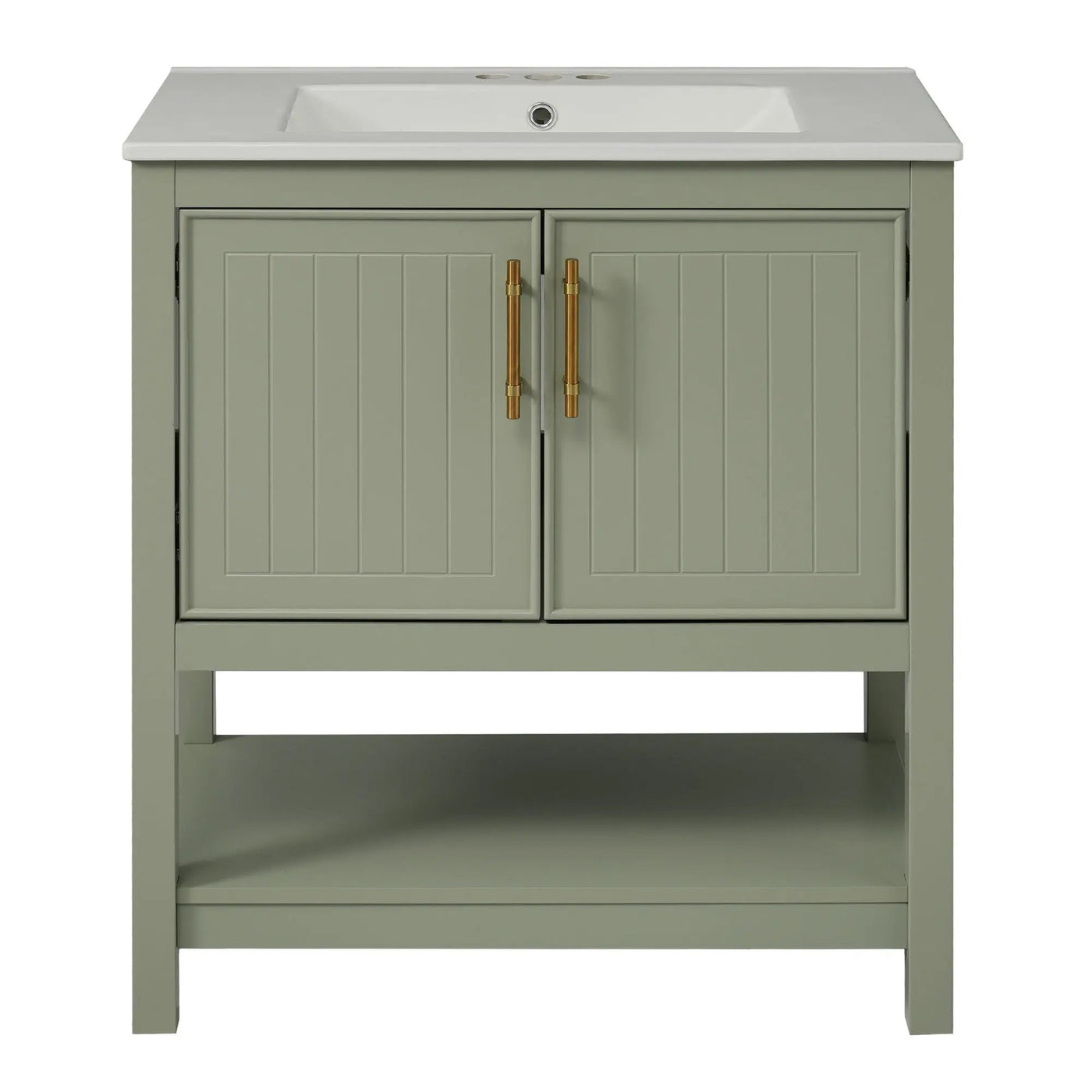 Elegant Bathroom Vanity With Ceramic Sink And Versatile Storage by Unique Piece Furniture