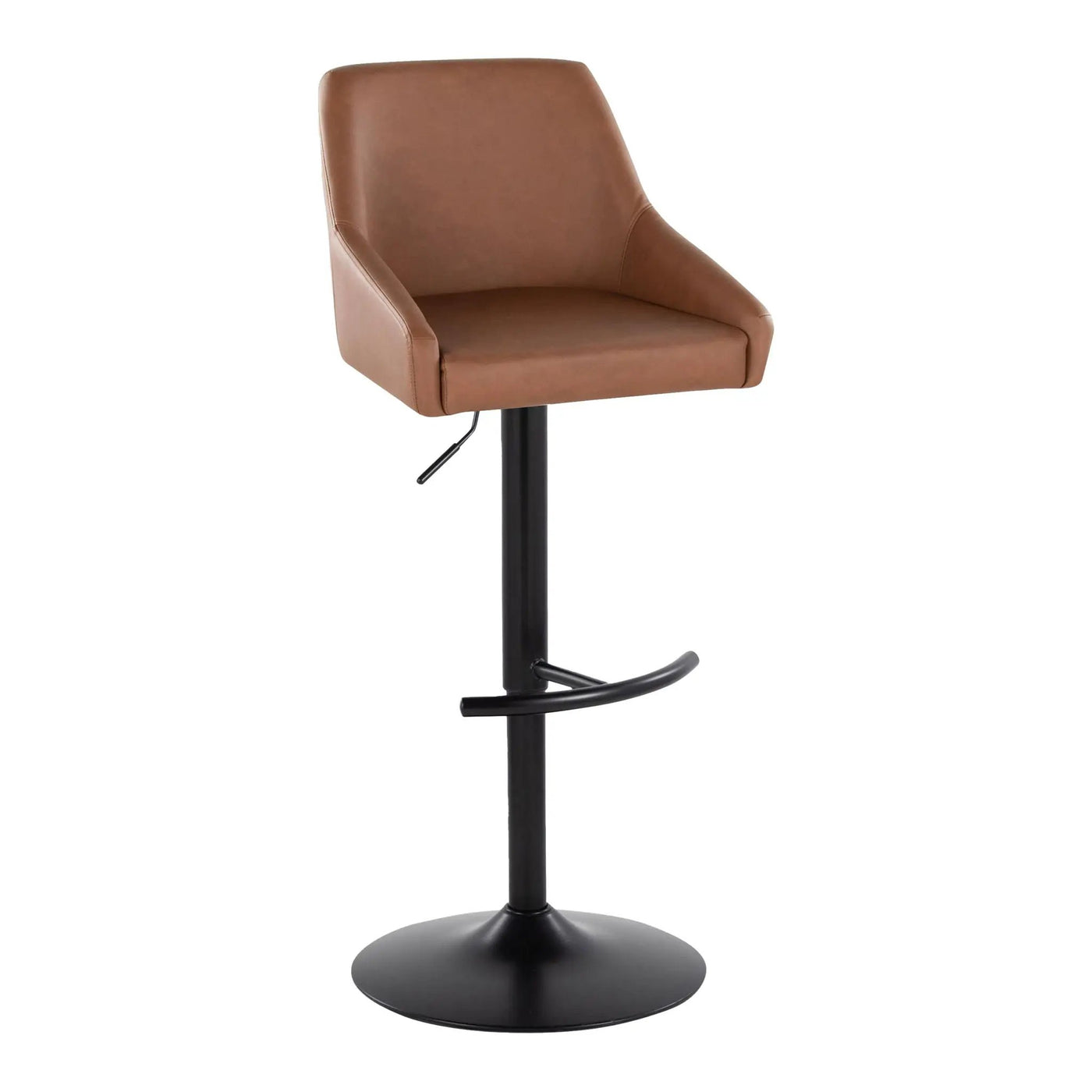Hannah - Transitional Adjustable Barstool With Swivel With Rounded T Footrest (Set of 2) by HouseOfZazla