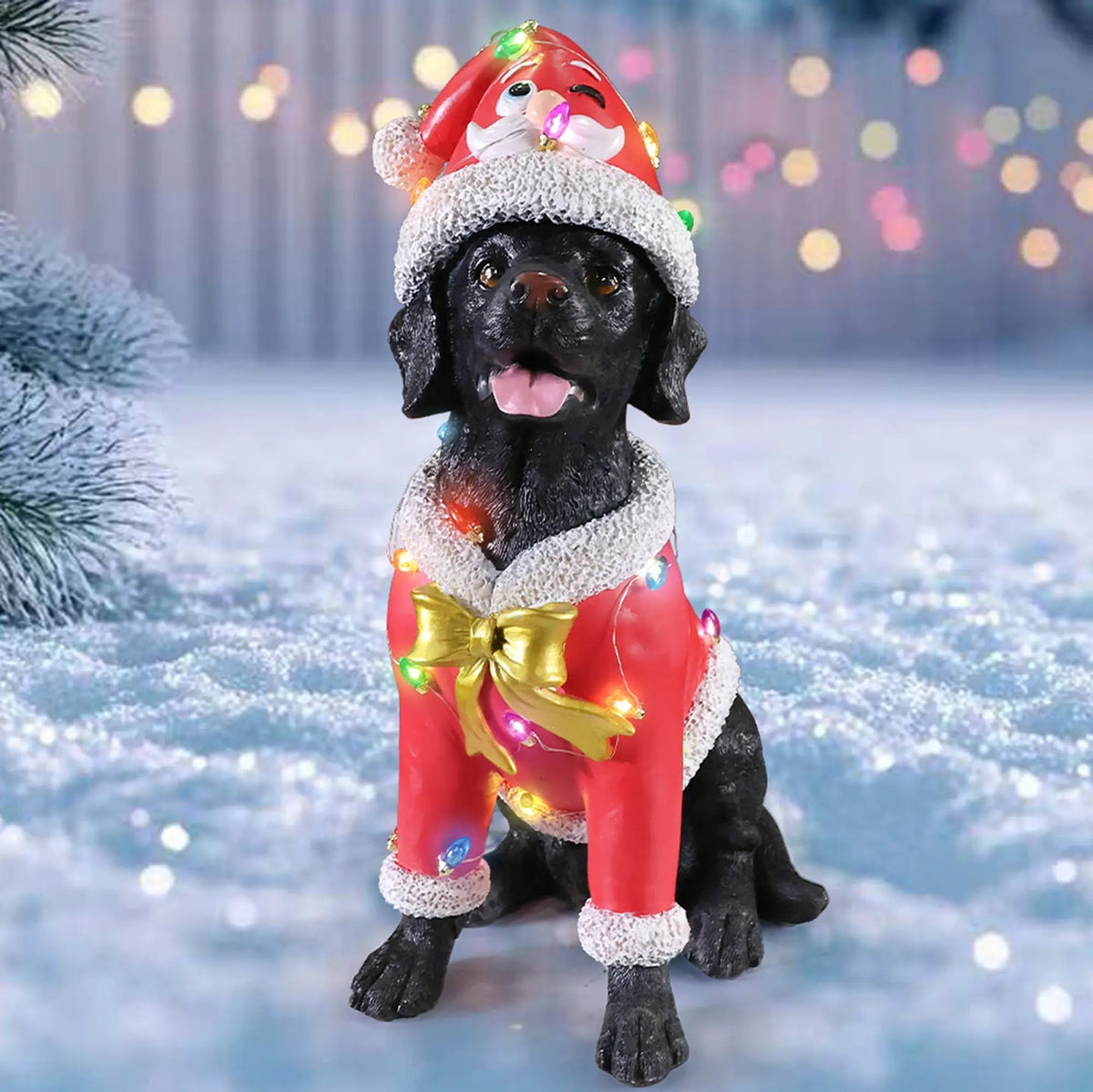 Festive Labrador Christmas Statue by HouseOfZazla