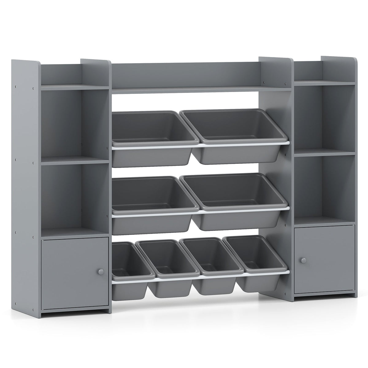 56 inch Large Toy Storage Organizer with 8 Removable Bins and Bookshelf, photo 12 of 24