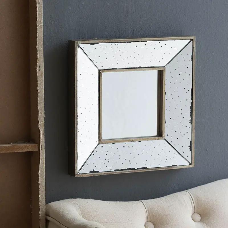 Distressed Accent Mirror, Traditional Style Framed Wall Mirror For Living Room by Unique Piece Furniture