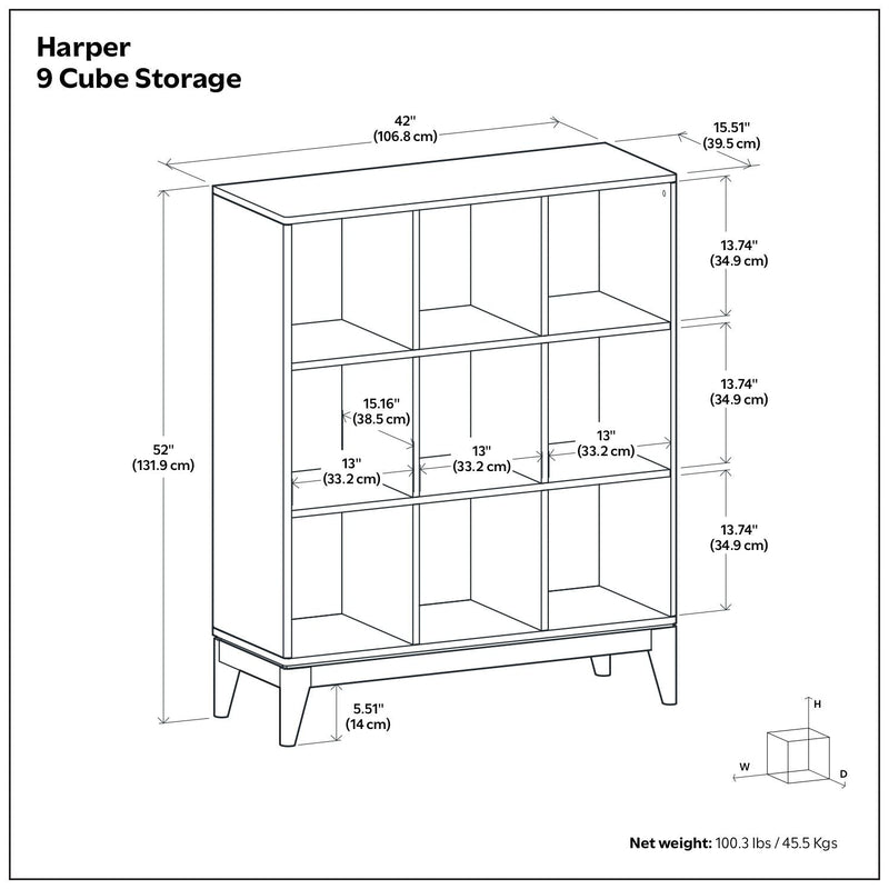 Harper - 9 Cube Storage - Walnut Brown by HouseOfZazla