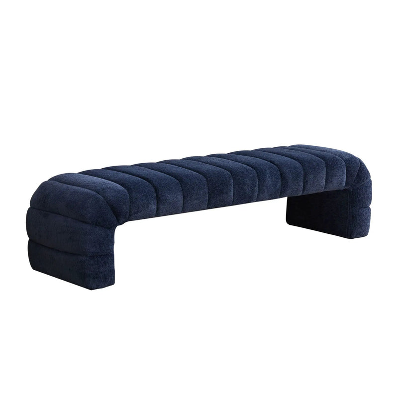 Modern Upholstered Armless Bed Bench With Channel Tufted Design by HouseOfZazla