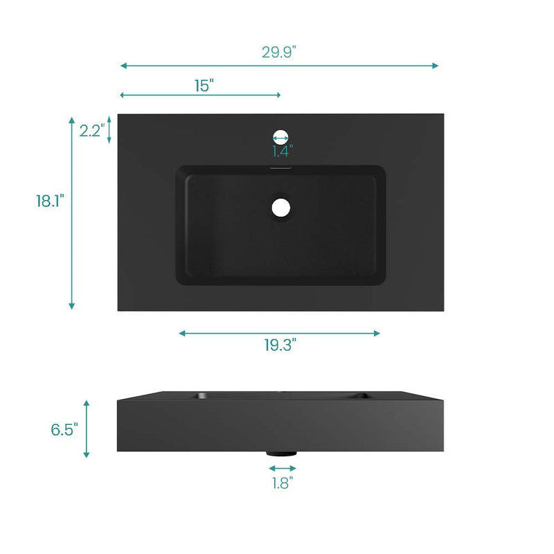 BB02-30-109 Integrated Engineered Solid Surface Basin Matt by HouseOfZazla