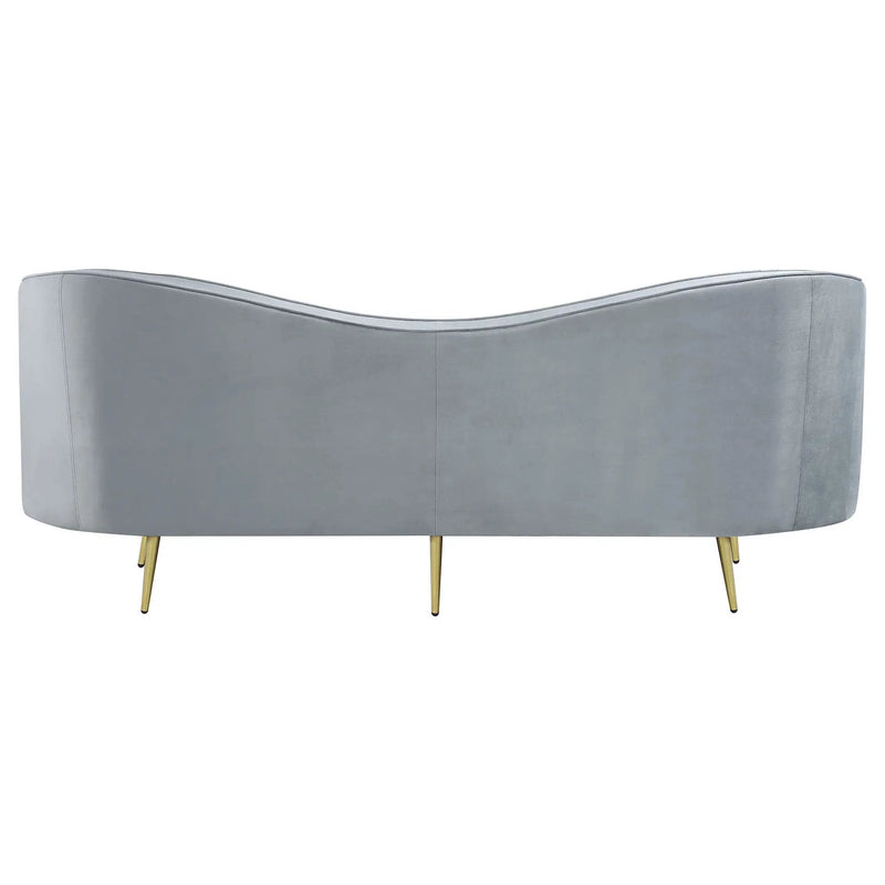 Reigha - Upholstered Sofa Lounge Furniture With Channel Tufted Backrest - Gray by HouseOfZazla