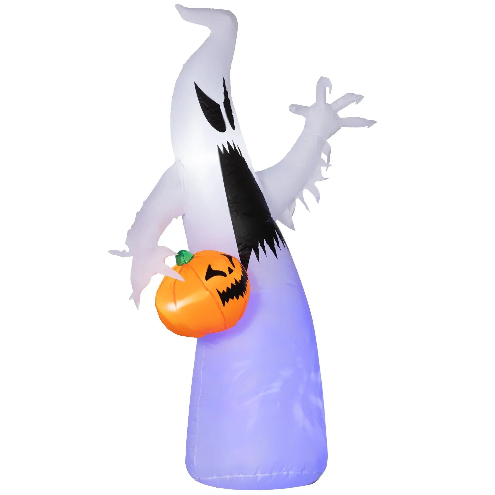 HOMCOM 5.9' Halloween Inflatable Outdoor Decoration Ghost with Pumpkin by HouseOfZazla