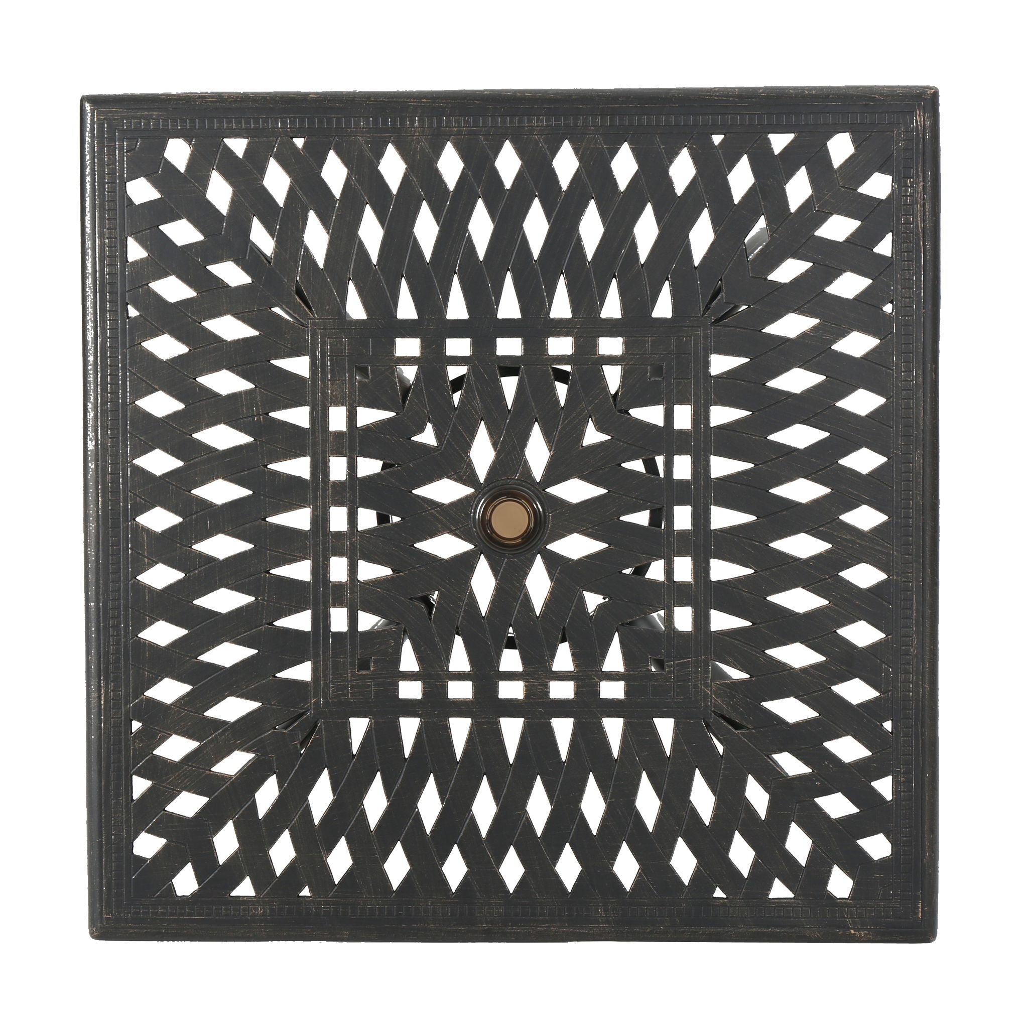 Enchantia Outdoor Square Dining Table with Weave Tabletop and Flared Legs - Copper by HouseOfZazla
