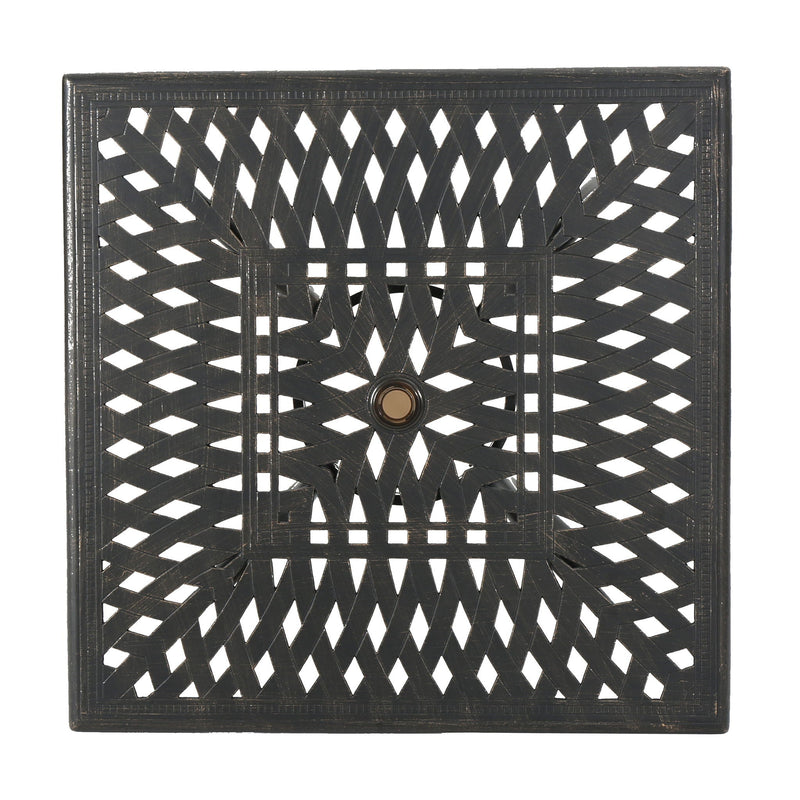 Enchantia Outdoor Square Dining Table with Weave Tabletop and Flared Legs - Copper by HouseOfZazla