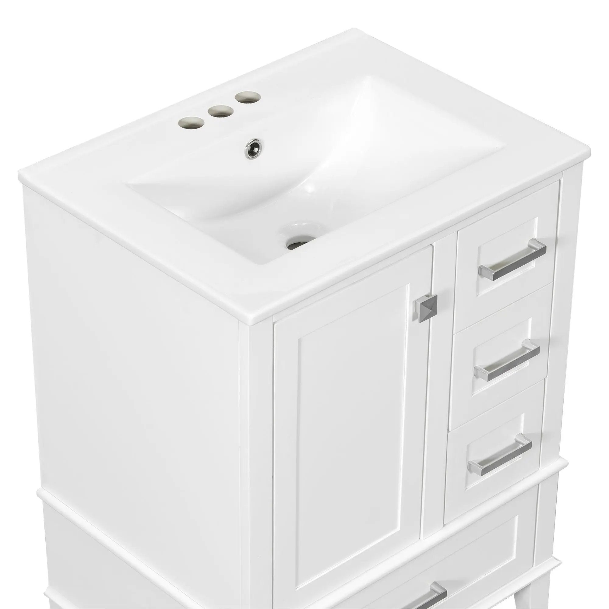 Bathroom Vanity, Modern Bathroom Cabinet With Sink Combo Set, Bathroom Storage Cabinet With A Soft Closing Door And 3 Drawers, Solid Wood Frame by HouseOfZazla