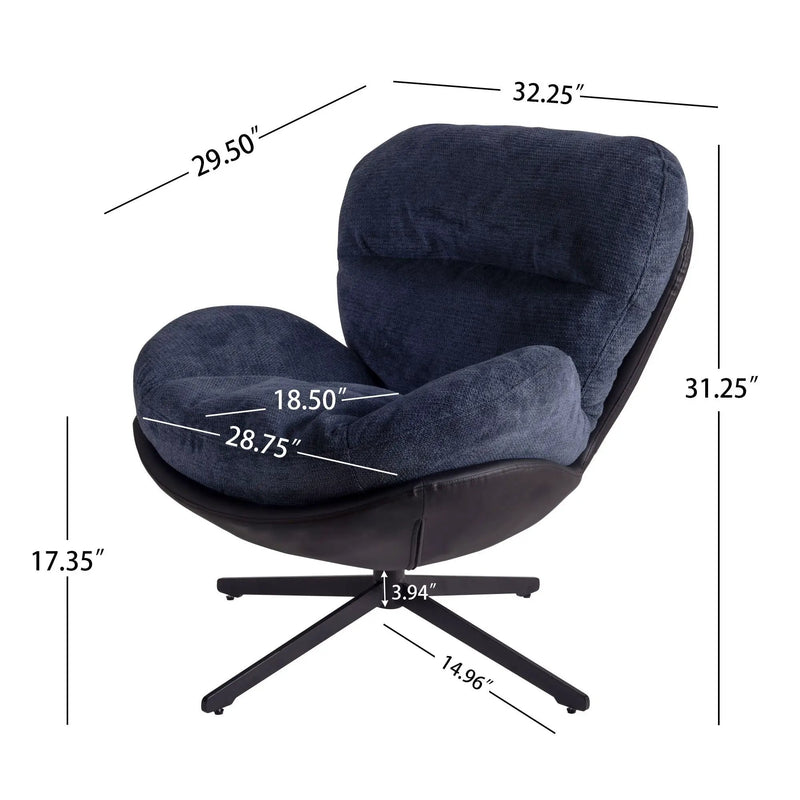 360° Swivel Office Chair, No Wheels by HouseOfZazla