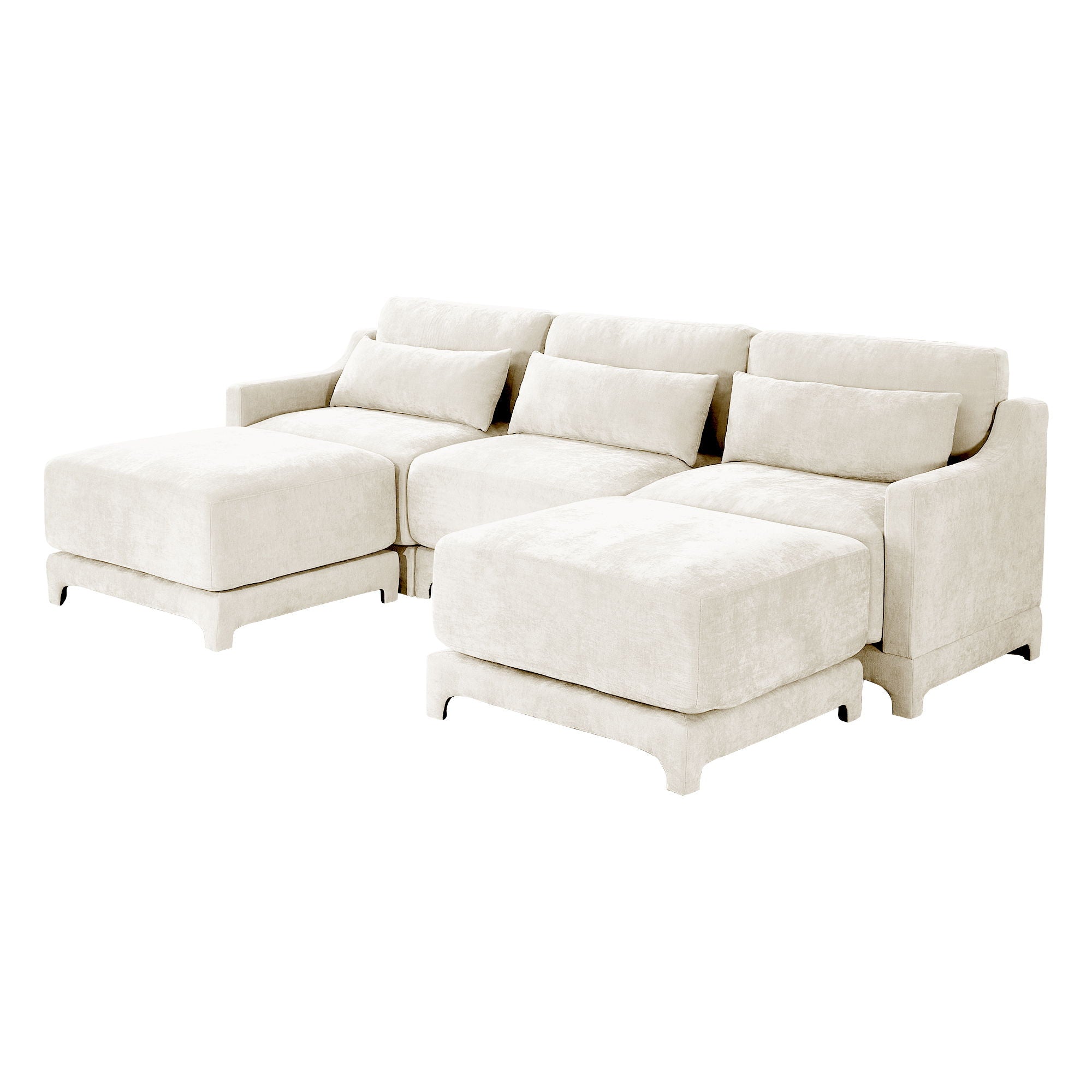 Stylish Sofa With Ottoman And Lumbar Pillows, Ergonomic Design by HouseOfZazla