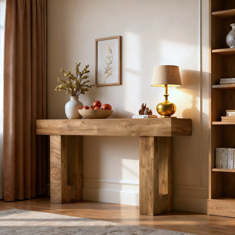 63" Long Console Table, Farmhouse Entryway Table with Storage by HouseOfZazla