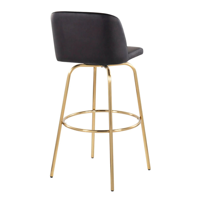 Toriano - Contemporary Fixed Height Barstool With Swivel And Round Footrest (Set of 2) by Unique Piece Furniture