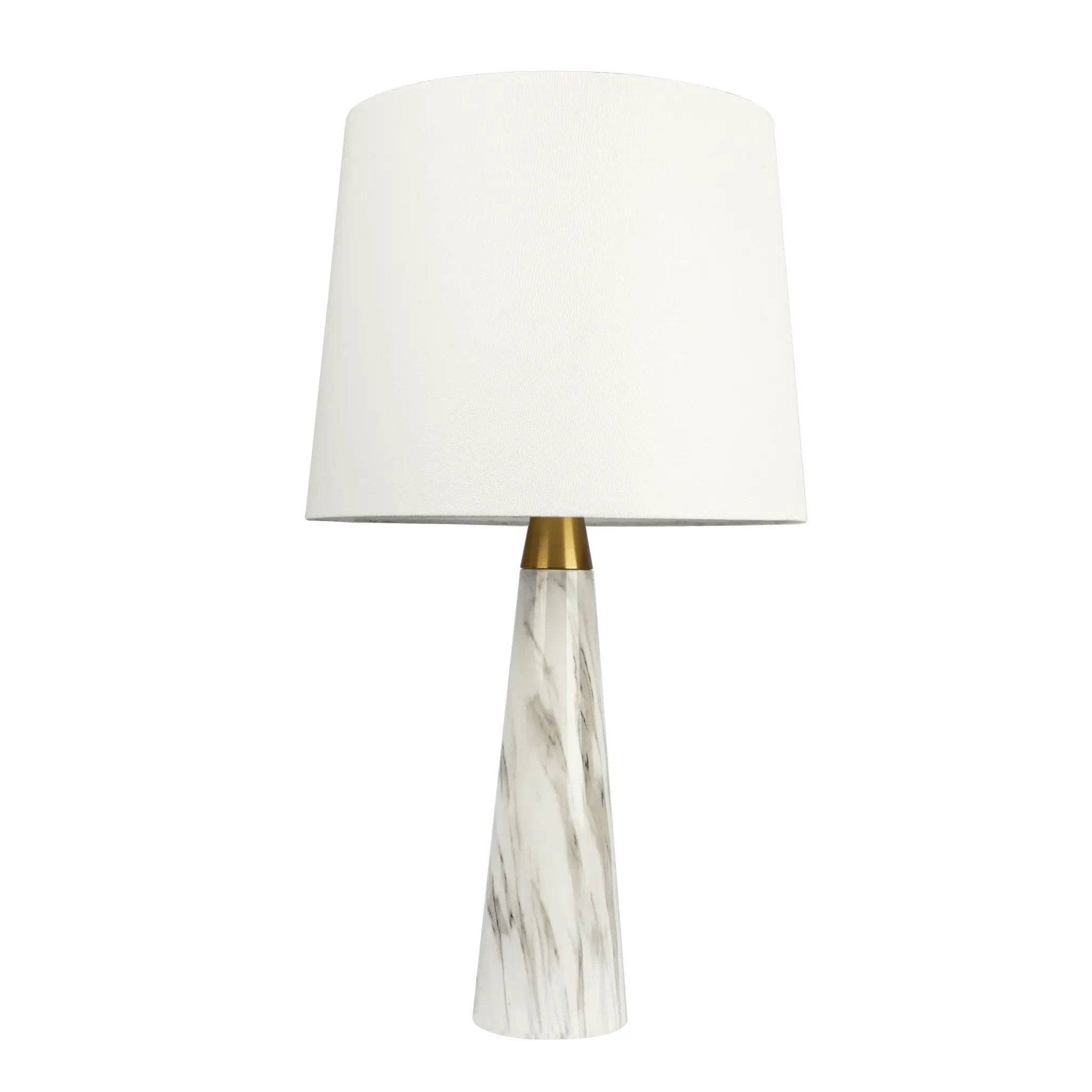 Enclave - Hydro Table Lamp With On / Off Switch Base Shade - Gold / White / White Marble by Unique Piece Furniture