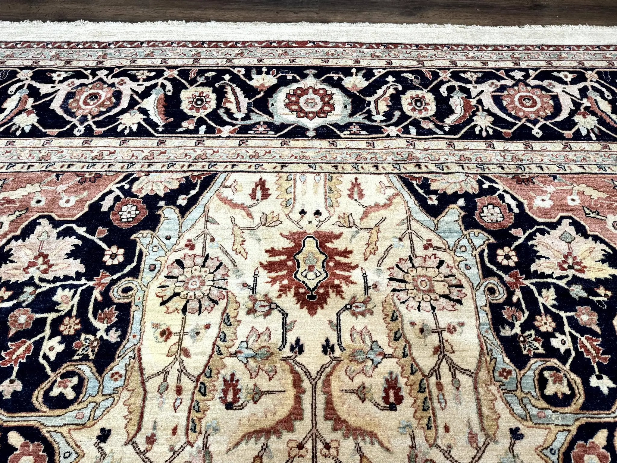Large Palace Sized Stark Carpet 13x19, Traditional Wool Handmade Rug, Beige by Jewel Rugs