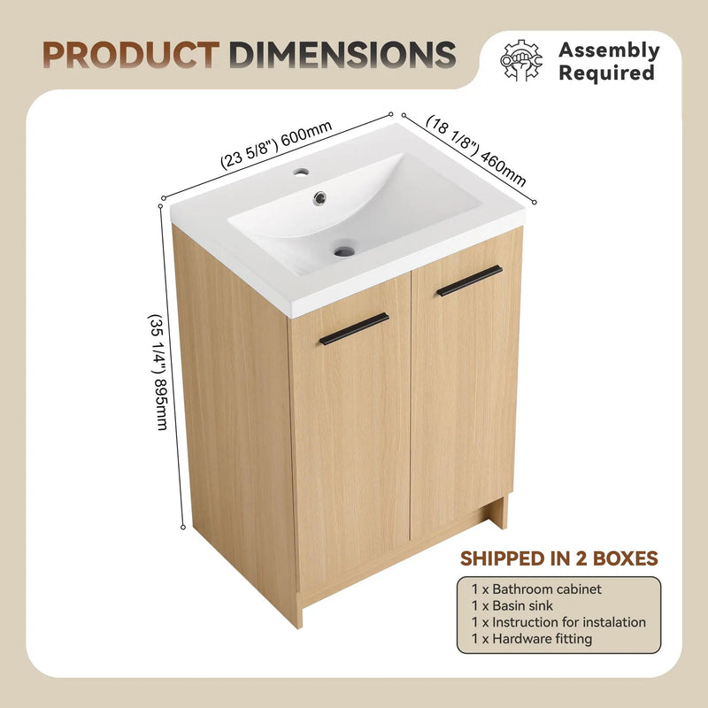 Floating Bathroom Vanity With Sink, Wall Mounted Double Door Storage by HouseOfZazla