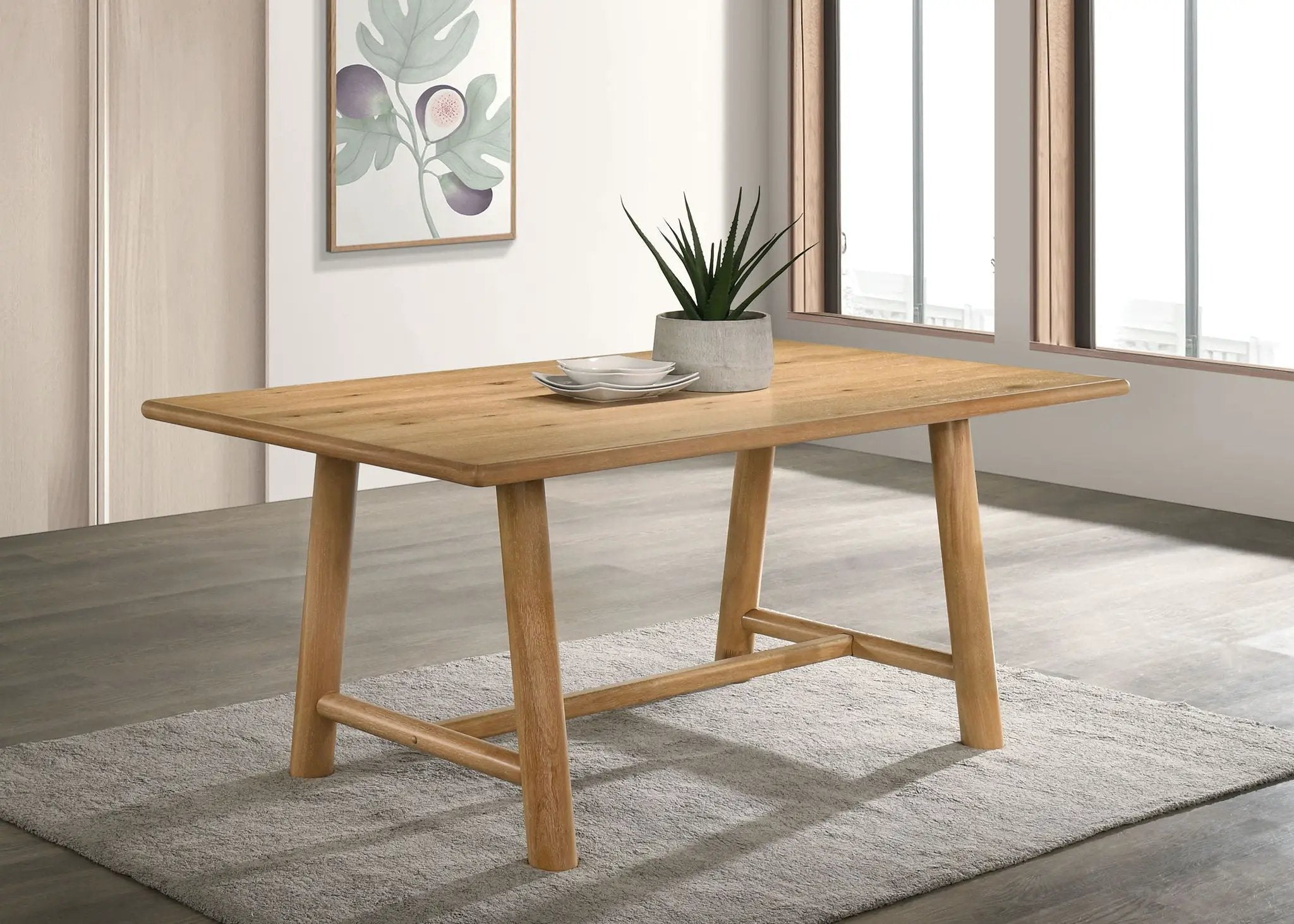 Duncan 71-inch Rectangular Wood Dining Room Table Washed Oak by Unique Piece Furniture