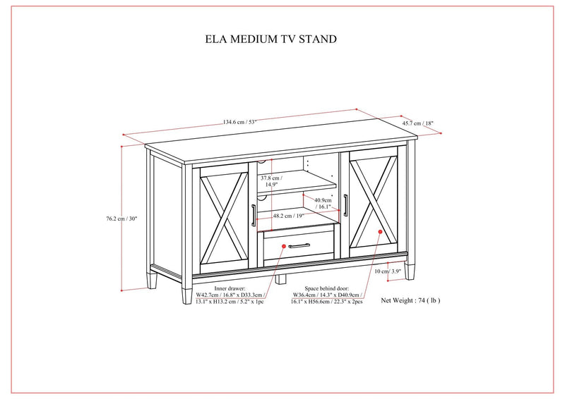 Ela - Medium TV Stand - Smoky Brown by HouseOfZazla