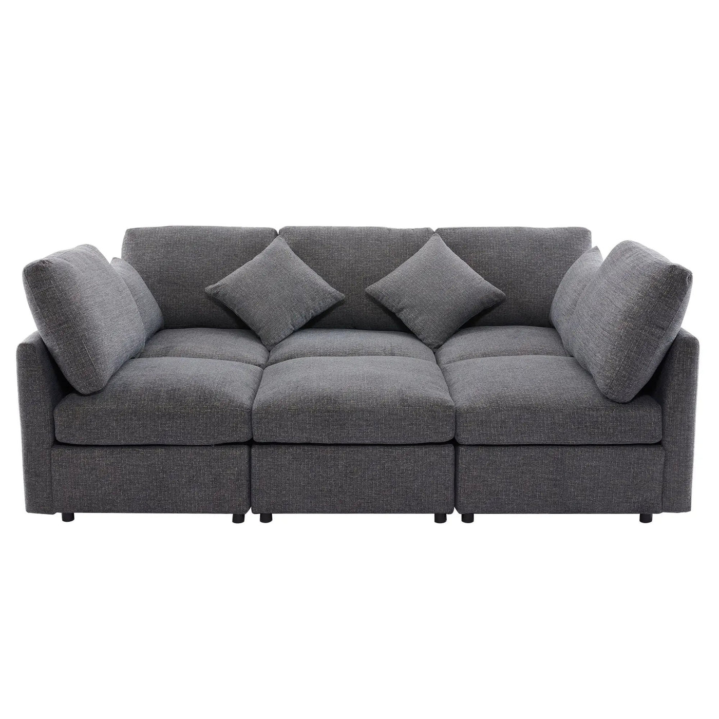 Sectional Sofa Modular U-Shaped With Ottoman & USB Ports by Unique Piece Furniture