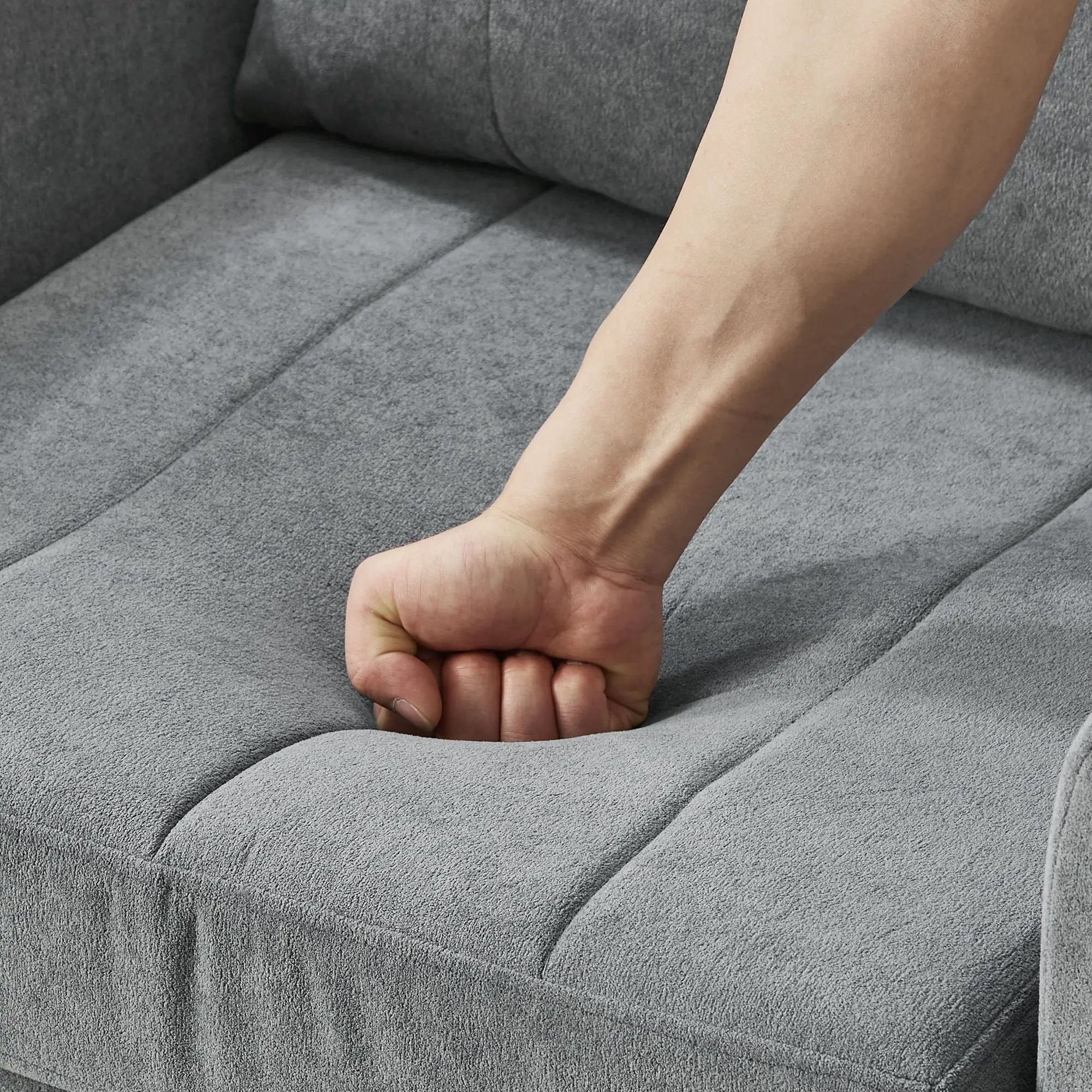 Upholstered Convertible Sleeper Sofa With 5 Position Backrest, Side Pockets, Storage