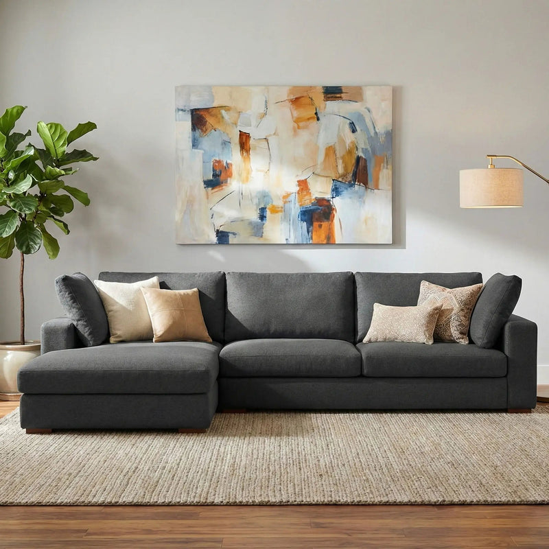 Charlie - Upholstered Deep Seater Sectional Sofa by HouseOfZazla